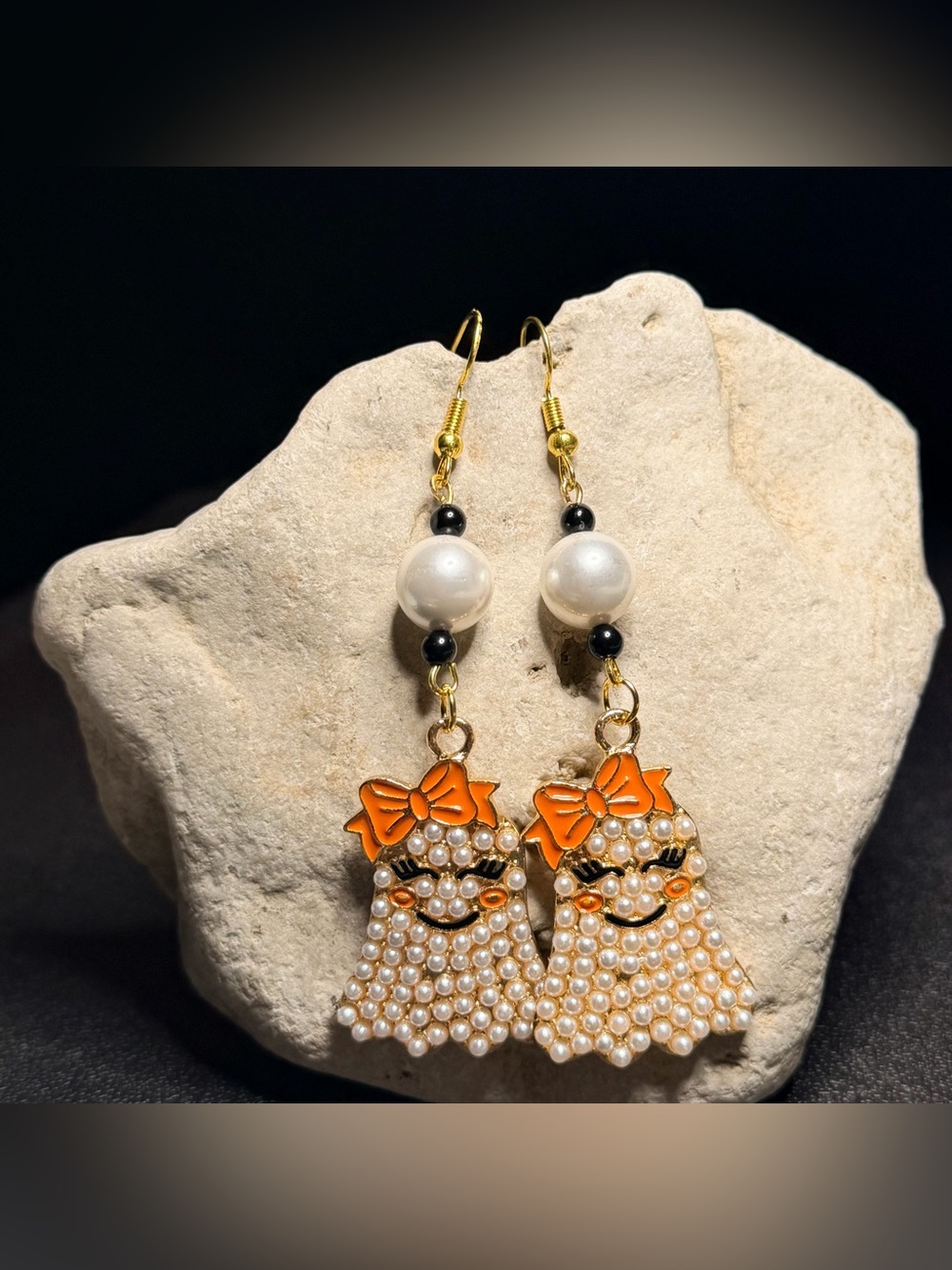 ✨Hand Crafted✨Pearl Bead Ghost Drop Earrings